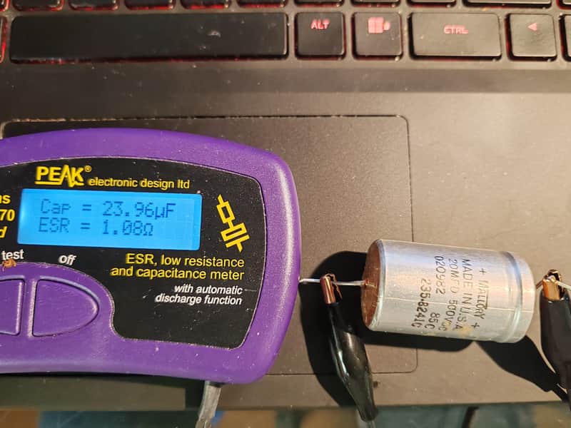 mallory filter capacitor 20uf 20mfd 500v 1970-1980 image 1