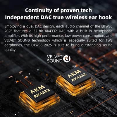 FiiO UTWS5 2025 True Wireless Bluetooth Earbuds Hook & Headphone Amp for IEMs, AK4332 DAC, Hi-Res 96kHz/24bit LDAC -MMCX/0.78 2pins Connector, 10-Band PEQ, 20H Battery Life (MMCX) image 9
