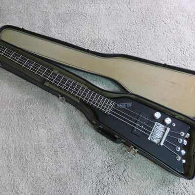Vintage 1980s Hohner Hondo Cort Alien Headless Bass Guitar Black Clean Kramer Duke Clone image 1