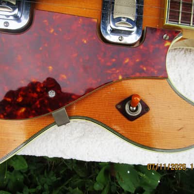 Harmony H-71 Meteor Guitar, 1960's, Blond, Dearmond Pu's, Waverly Tuners image 7