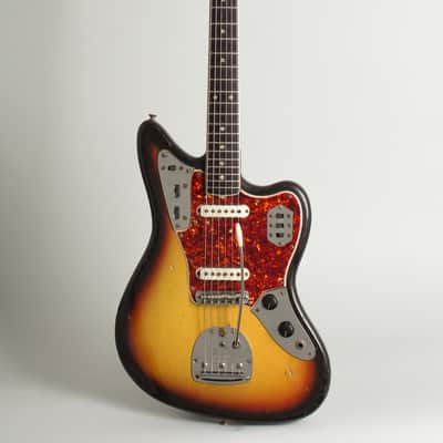 Fender  Jaguar Solid Body Electric Guitar (1965), ser. #105620, tweed hard shell case. image 1