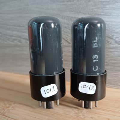 50's RCA 6V6GT 6V6 GT matched pair BLACK PLATE grey shield Fender Princeton Deluxe holy grail ! image 2