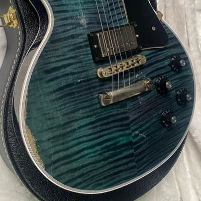 NEW! Gibson Custom Shop Les Paul Custom AAAA Figured Monster Maple Top - Nordic Blue, Heavy Aging - 8.4lbs - G07571 image 8