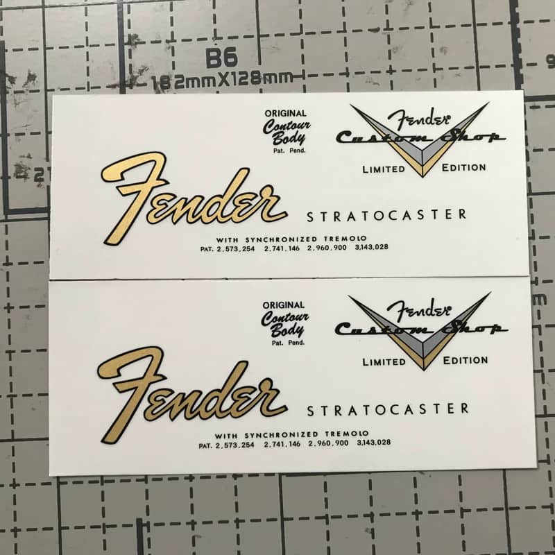 Original Fender Electric Guitar Headstock Logo Water Transfer Decal with Peel-ST-64-Off Film image 1