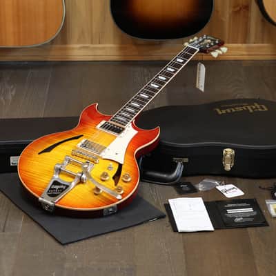 2014 Gibson Custom Shop Johnny A Standard Signature w/ Bigsby Semi-Hollow Electric Guitar Sunset Glow + COA OHSC image 1