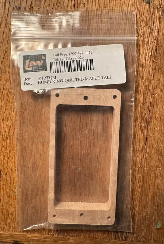 Luthiers Merchantile EHRTQM - NOS - Quilted Maple Tall Humbucker Pickup Ring image 1