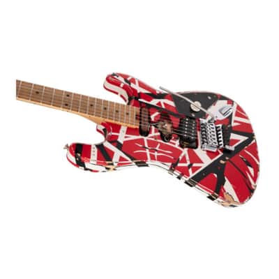 EVH Striped Series Frankenstein Frankie Basswood, Sturdy and Dependable 6-String Electric Guitar (Right-Handed, Red with Black Stripes Relic) image 7