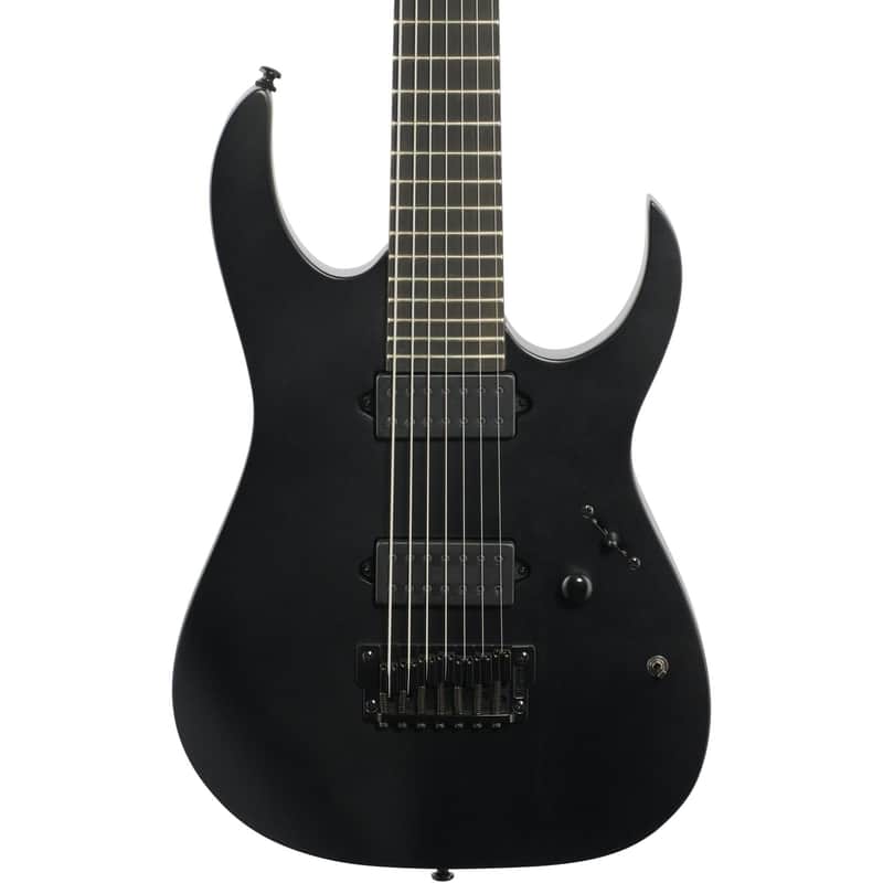 Ibanez RGIXL7 Iron Label Electric Guitar, 7-String, Black Flat image 1