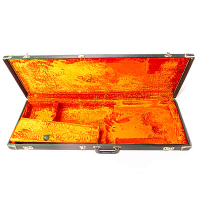 Vintage Fender G&G Guitar Case Late 60s Early 70s Black Tolex Orange Interior image 6