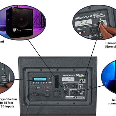 Rockville TITAN ARRAY SYSTEM Pro Powered Column Array Speaker w/10" Sub+Backpack image 12