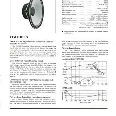 Pioneer Tad TL-1602 Low Frequency Loudspeaker 1987 - black image 7