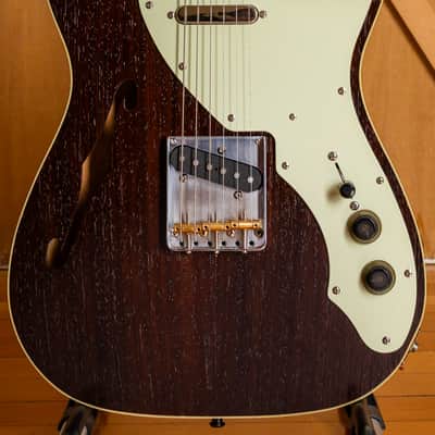 Fender Japan Telecaster neck on a custom Thinline Wenge top ash body with binding - 3 kg - handwound pickups - 4-way wiring image 2