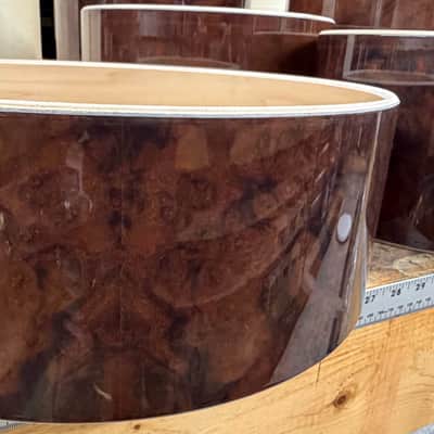 WALNUT BURL and Maple 6 ply core Drum Shell 7 pcs set - Clear gloss polished BEST OFFERS ACCEPTED! image 2