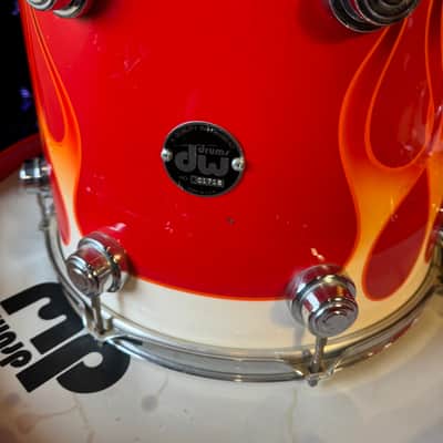 Rikki Rockett's Poison, 1990-1992 Flesh and Blood Tour DW 7-Piece Drum Set Early 1990s - Custom Red Flame Graphic by Cycle Fab image 13