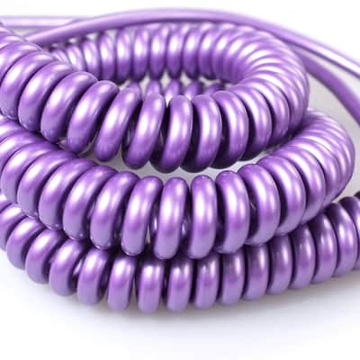 Premium Guitar Coil Cable 20 Feet, Instrument Coiled Curly Cord for Guitar Bass, 1/4 inch Right Angle to Straight, Purple image 2