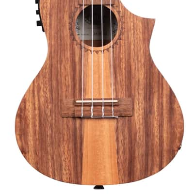 Kala KA-TK-C-CE Teak Tri-Top Concert Acoustic-Electric Ukulele w/ Gig Bag image 3