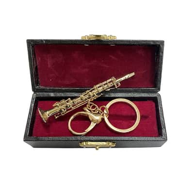 Miniature Soprano Saxophone Keychain, Soprano Sax Model Key Ring, Musical Instrument Gift for Music Lover image 3