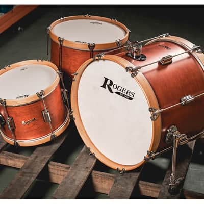 Rogers TWR-0318HX-SRM Tower 3pc 18x14/12x8/14x14 Satin Red Mahogany w/Wood Hoop image 2