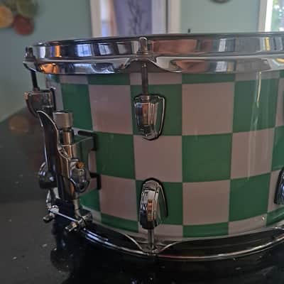 Premier Utility Snare 13x7 2000s - Green Checker Birch image 2