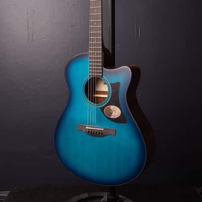 Ibanez AAM50CE Advanced Acoustic Auditorium Acoustic-Electric Guitar - Sapphire Blue Burst image 5