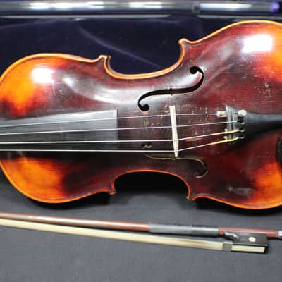 An Antique German Made Jacobus Stainer Full Size 4/4 Violin, Bow & Case Ready to Play # 15 V image 3