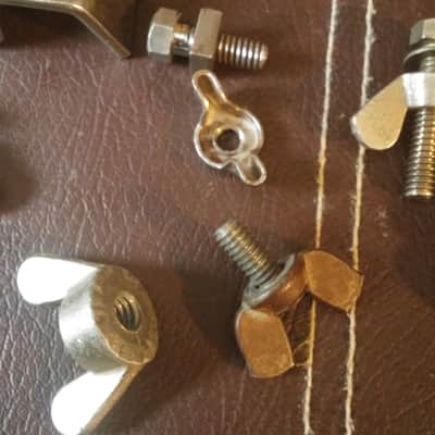 VINTAGE Ludwig WFL Leedy Slingerland NICKEL PARTS LOT Mouse Ear Wing Bolts MOUNT 40s 50s image 9