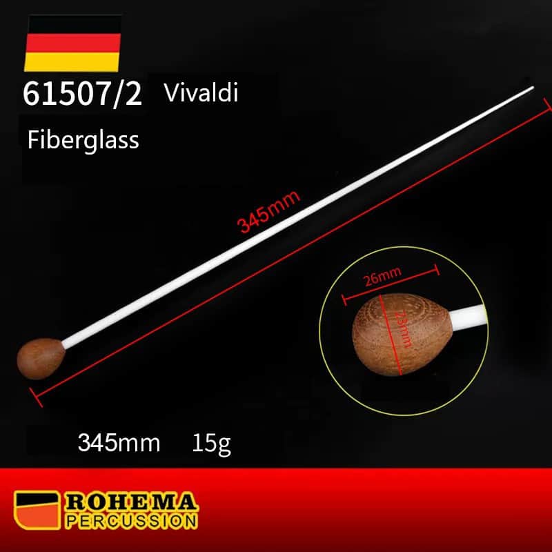 Rohema Vivaldi Conductor Baton - Fiberglass, Jatoba Handle, 345mm image 1