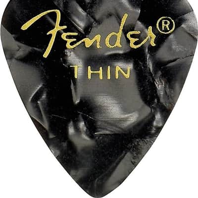 Fender 351 Shape Premium Picks, Thin, Black Moto, 12 Count 2016