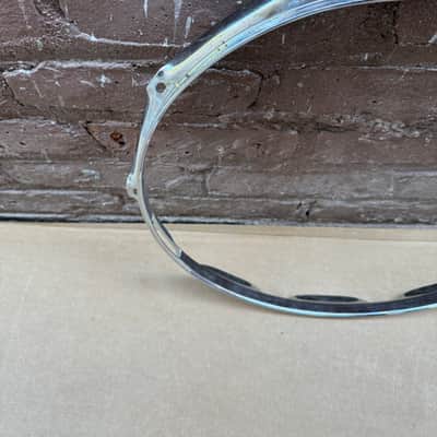 Unbranded 14" 10-Lug Snare Side Bottom Hoop Rim Chrome - Used, Good Condition image 2