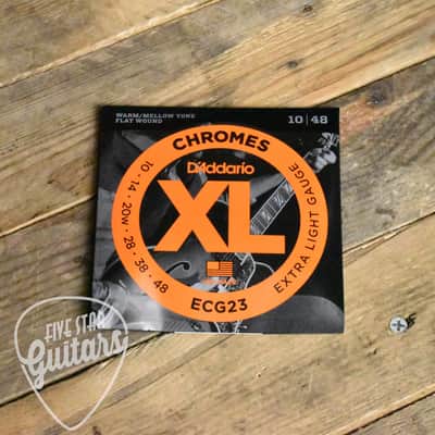 D'Addario ECG23 Chromes Flat Wound Electric Guitar Strings Extra Light 10-48 image 2