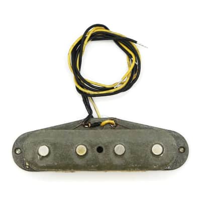 1978 Fender Telecaster Bass Pickup Rare Tele Staggered 4 Pole Piece White Cloth Gray Bobbin Yellow Black Plastic Wire Precision P Bass (#2 - 122378 - 7.42) image 1