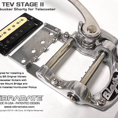 Vibramate V5-TEV-2 Shorty Mount Leaves Humbucker room With Bigsby B5 to Your 4 hole Ashtray bridge Telecaster image 2