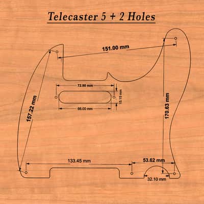 Wood Pickguard for Fender Telecaster Laser engraved Real Cherrywood with Unique Artwork image 3