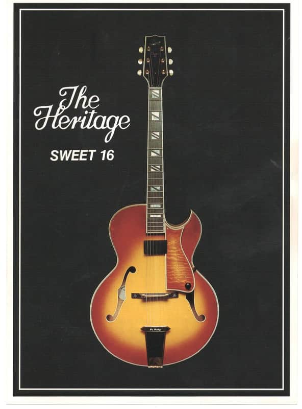 Heritage Guitars-Sweet 16, promotional print/cut sheet, 1988 image 1