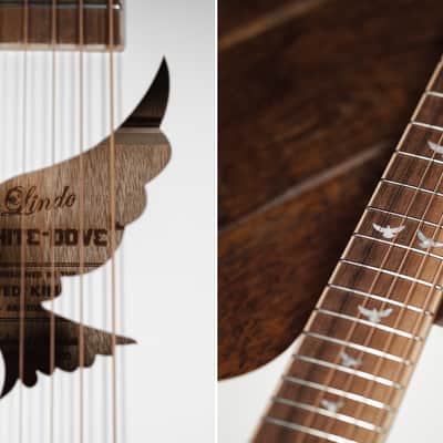 Lindo Left Handed White Dove V2 Electro Acoustic Guitar with Preamp / Tuner / EQ and Padded Gigbag image 5
