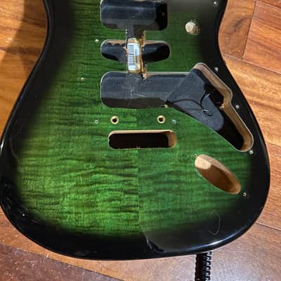 Fender Player Strat Stratocaster Flame Maple Plus Top Green Burst Alder Body image 3