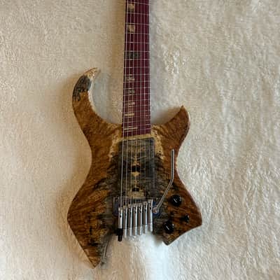 96 art Multiscale Headless 7 string Solidbody Guitar with Sophia Tremolo, Buckeye Burl, Ash, Purpleheart image 21