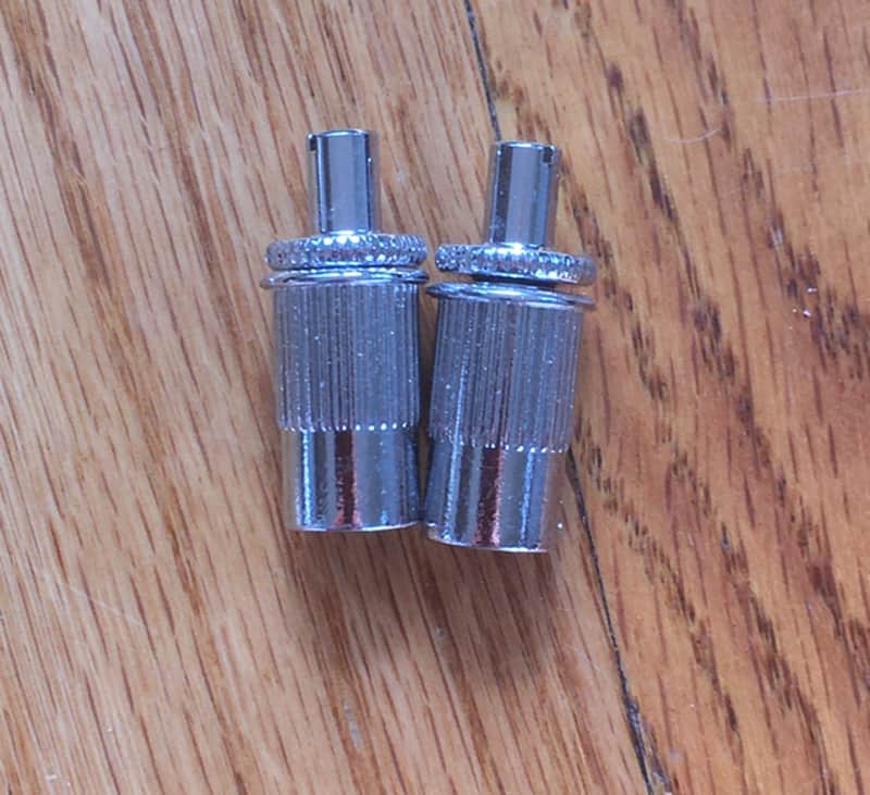 2 Epiphone NOS Relic Shiny Chrome Bridge Posts Gibson LP Custom Luthier Guitar image 1