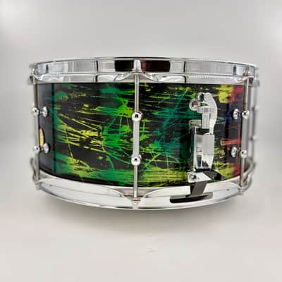 Montineri Custom Drums 14"x6" Abstract Paint Ludwig Element Snare image 8