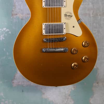 Heritage Custom Shop Core Collection H-150 Electric Guitar with Case 2023 - Gold Top Artisan Aged image 2