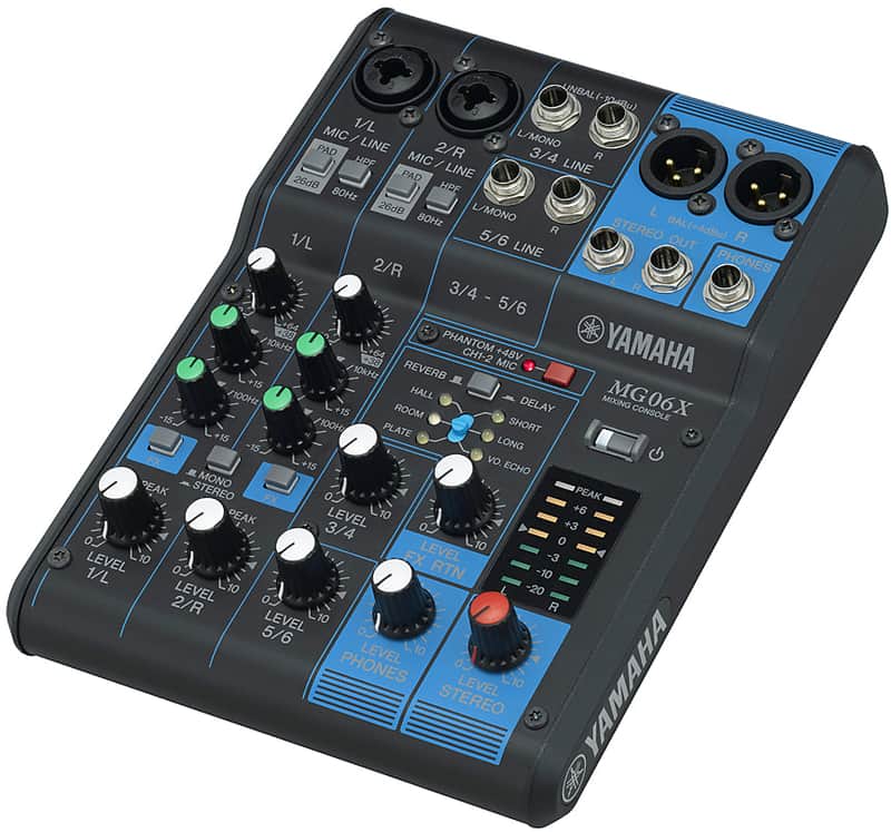 Yamaha MG06 Live Sound Stereo Mixer With 2 Mic Inputs and 2 Stereo Inputs image 1
