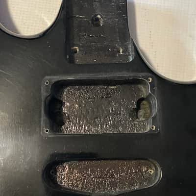 1990 Korean Ibanez EX 140 Series Black Basswood Guitar Body 2 Post Tremolo Ready image 8