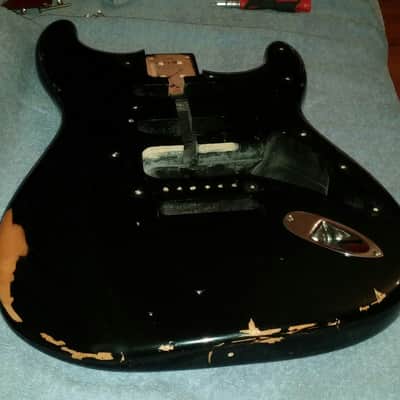 Fender Stratocaster Body Highway One Road Worn Black 2009 image 8