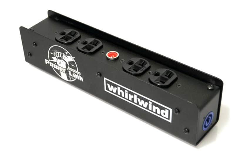 Whirlwind PL1-420 Power Link Box with Powercon In/Out and 4 Edison Receptacles - BLACK image 1