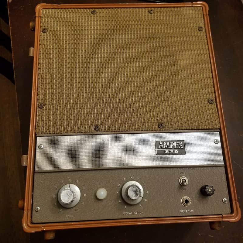Ampex 620 Extension speaker, amp, and cabinet mono tube suitcase 1960s image 1