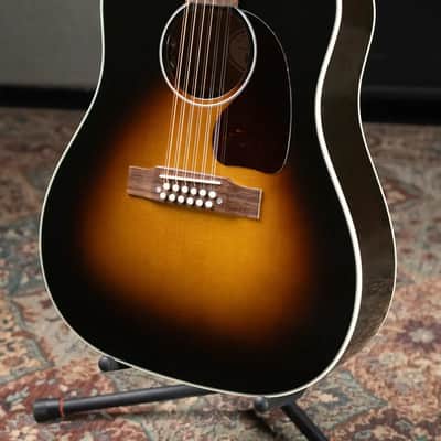 Gibson J-45 Standard 12-String Acoustic/Electric Guitar - Vintage Sunburst with Hardshell Case image 5