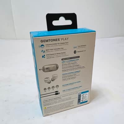 Speck Gemtones Play True Wireless Earbuds Volume Limiter IPX5 White 28H Battery image 2