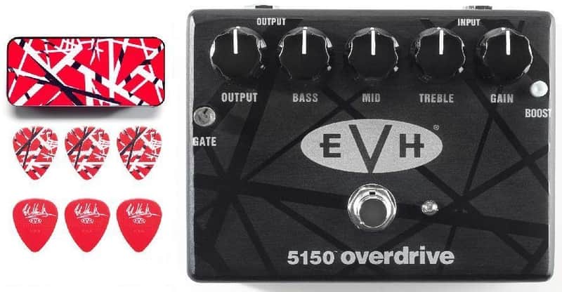 MXR EVH 5150 Overdrive Guitar Pedal Eddie Van Halen ( EVH “Frankenstein” STRIPES PICK TIN & PICKS ) image 1