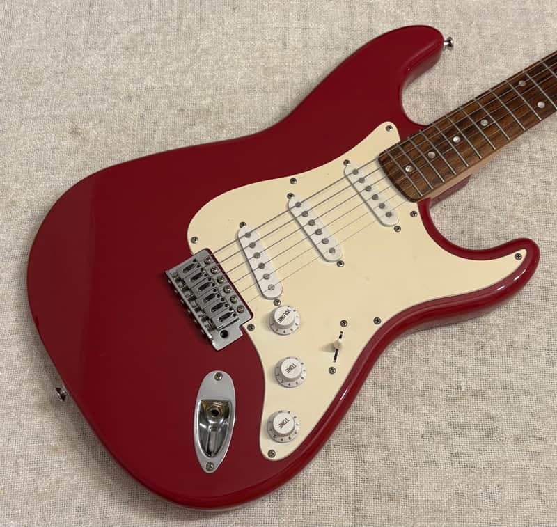2014 Squier Bullet Stratocaster Red Rosewood Fretboard Maple Neck No Skunk Stripe / 8 Screw Pickguard image 1