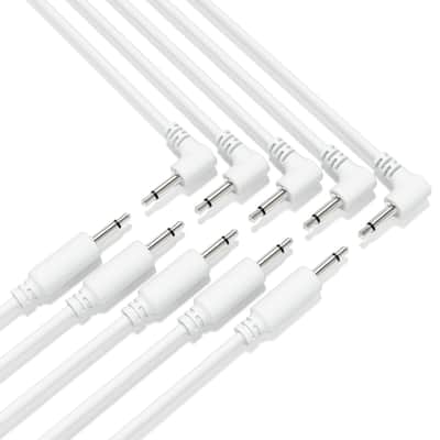 ExcelValley [White | 30 cm - 11.81"] 5-Pack Hybrid Mono Modular Patch Cables TS 3.5mm 1/8" Eurorack Synth Synthesizer image 5